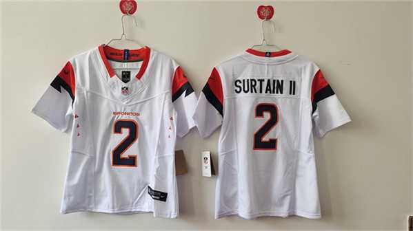 Women%27s Denver Broncos #2 Pat Surtain II White 2024 F.U.S.E. Vapor Stitched Jersey